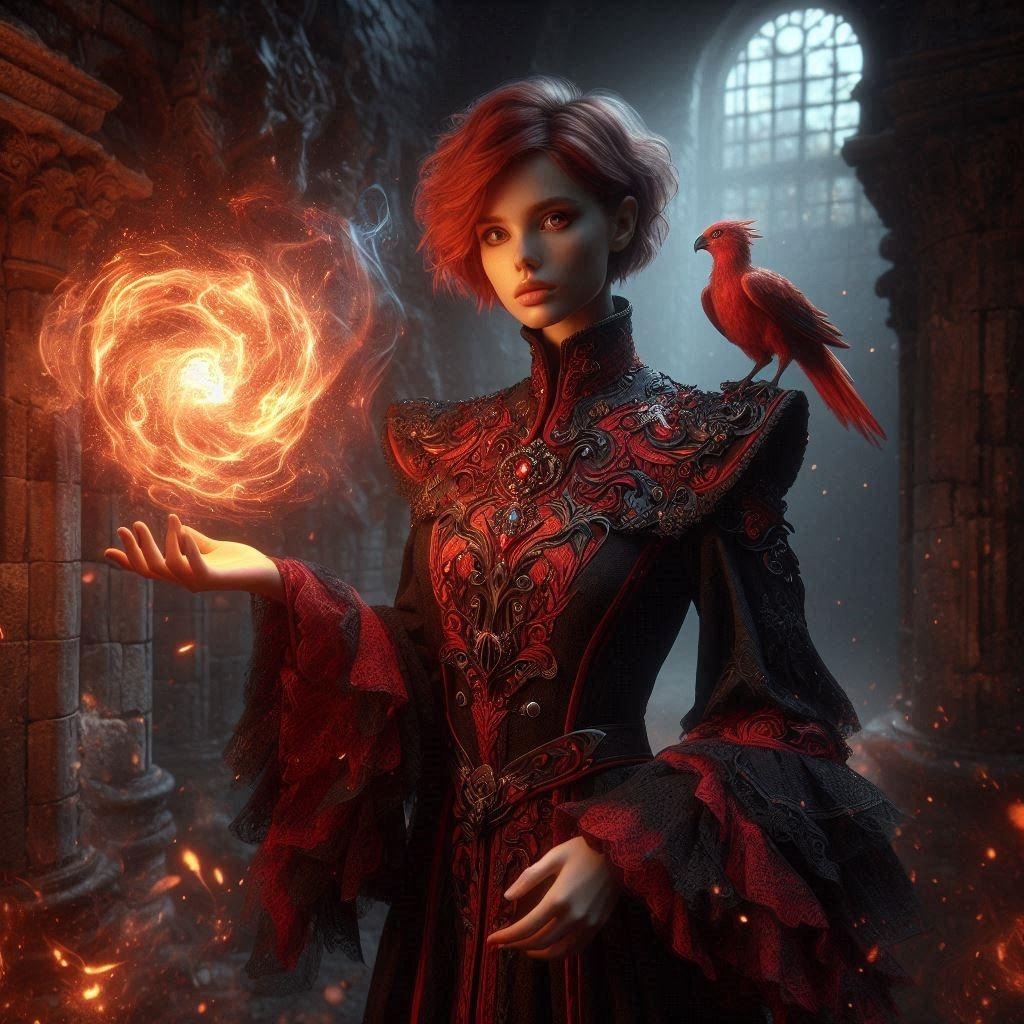 Dalleでフェニックスちゃんとフェニックス セミリアル