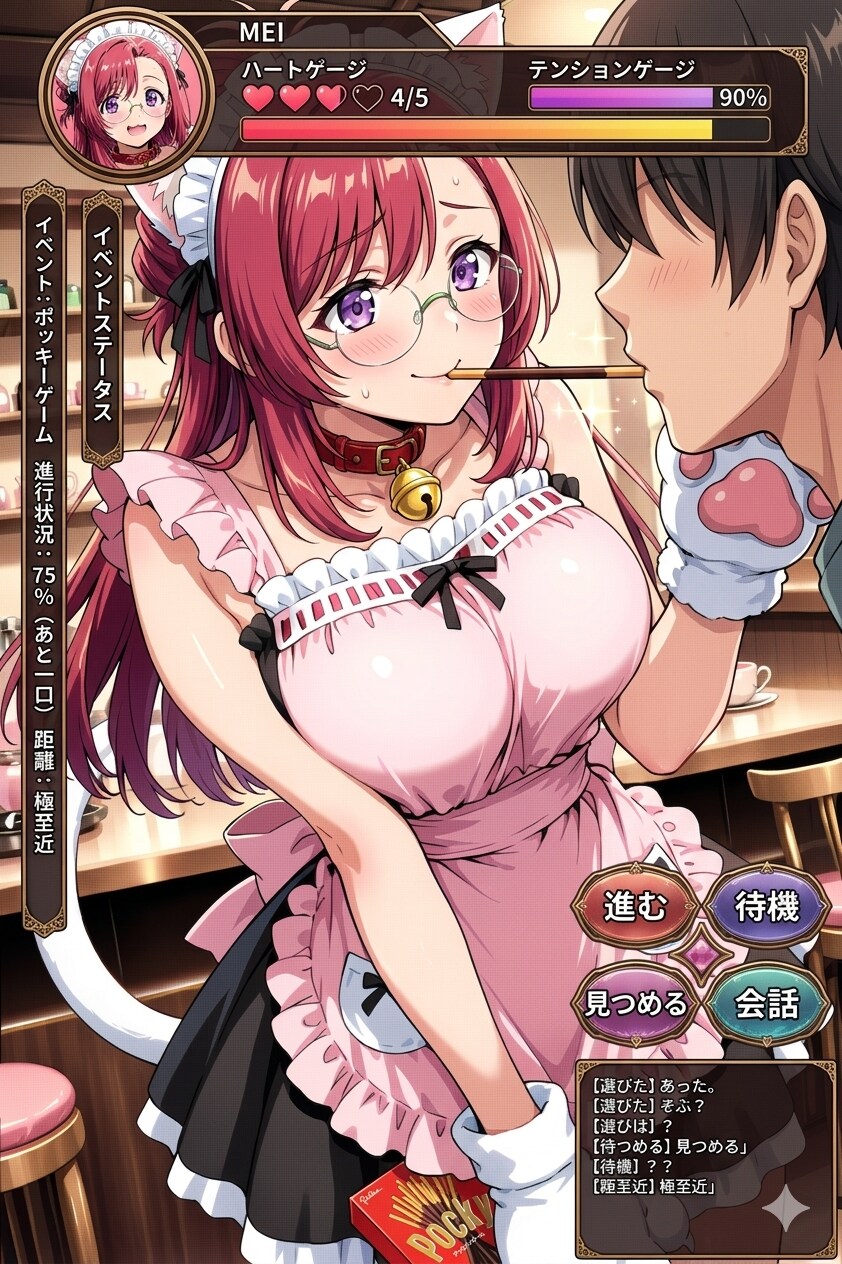 🍭みずほ先生とポッキーゲーム(*´ω｀*) | の人気AIイラスト・グラビア