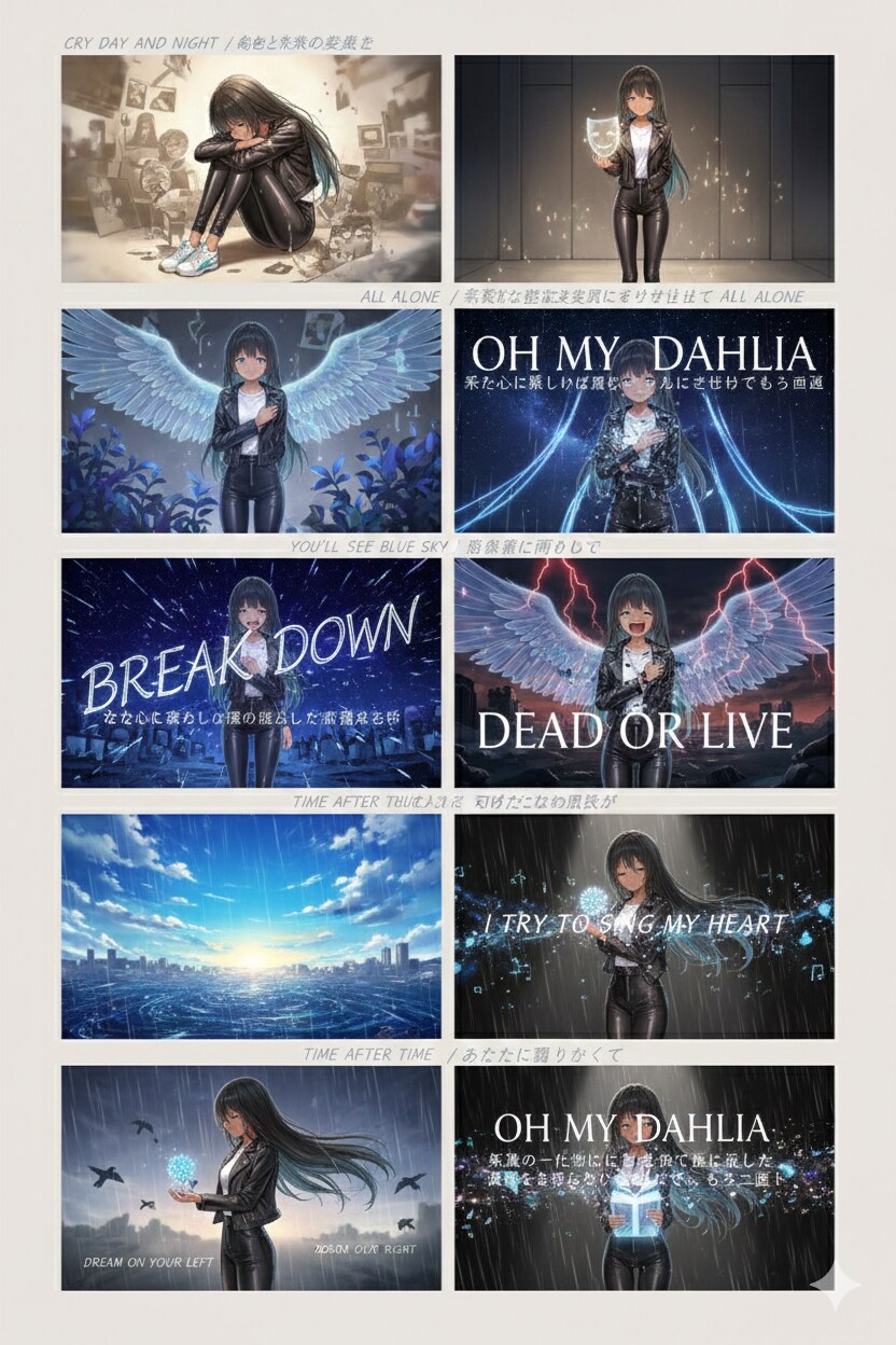 【うちの子】DAHLIAの歌詞＋ひかりちゃんのイラスト | の人気AIイラスト・グラビア