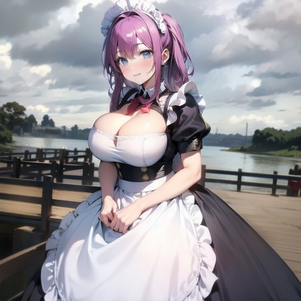 そのおっぱい大丈夫？今にも飛び出そうなメイドのおっぱい
