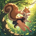 金髪ギャル リスの獣人化 3枚目