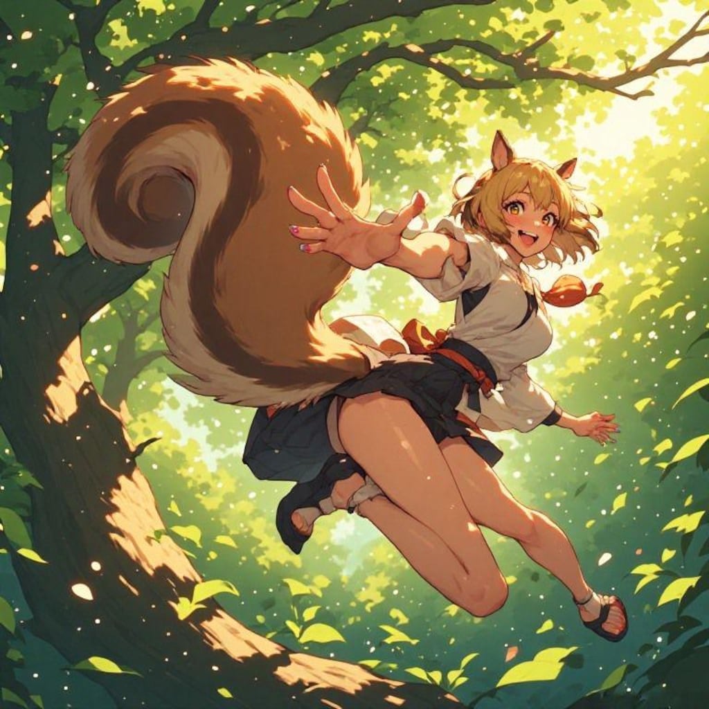 金髪ギャル リスの獣人化