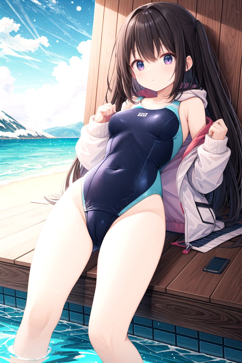 冬のスクール水着