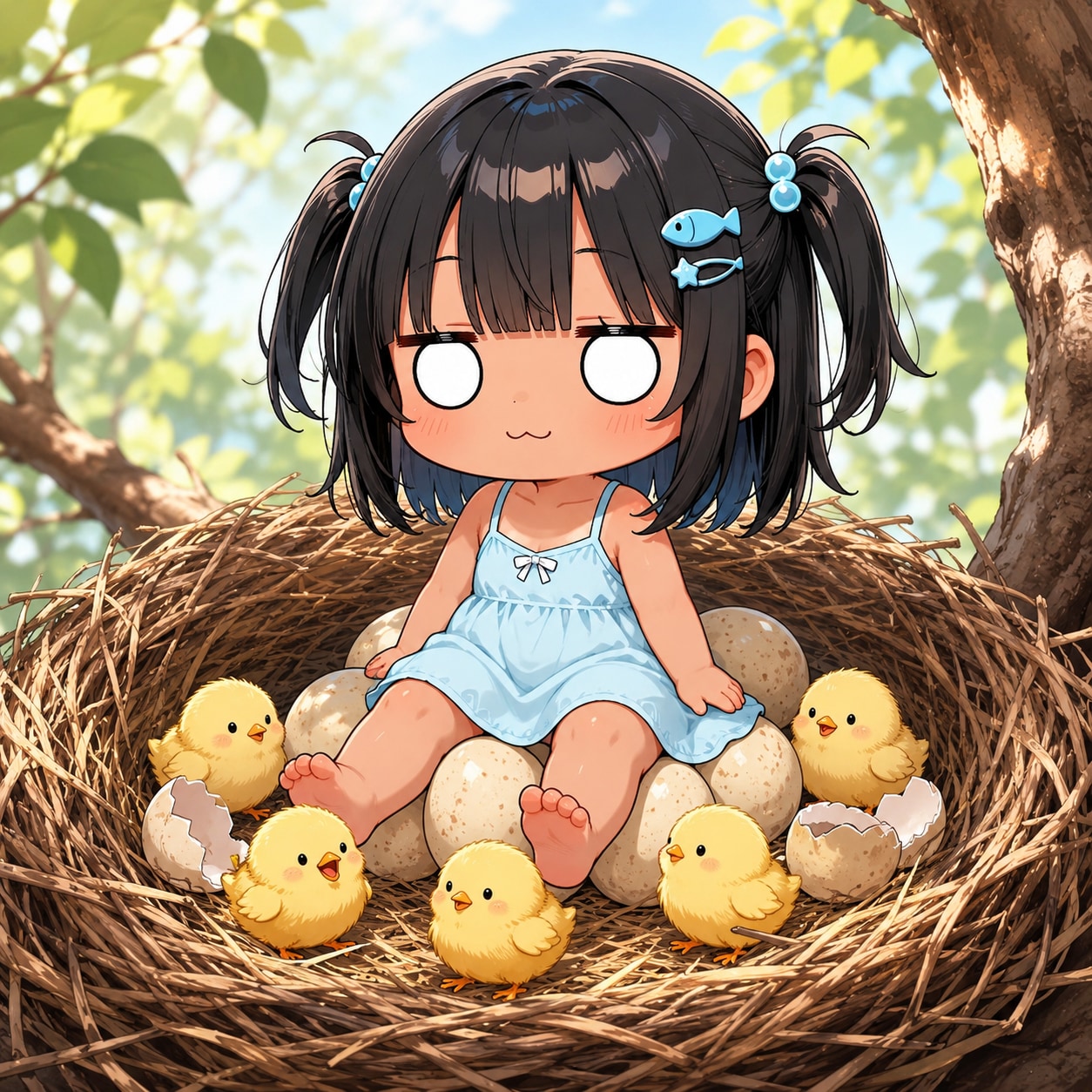 卵を温めるこなつちゃん