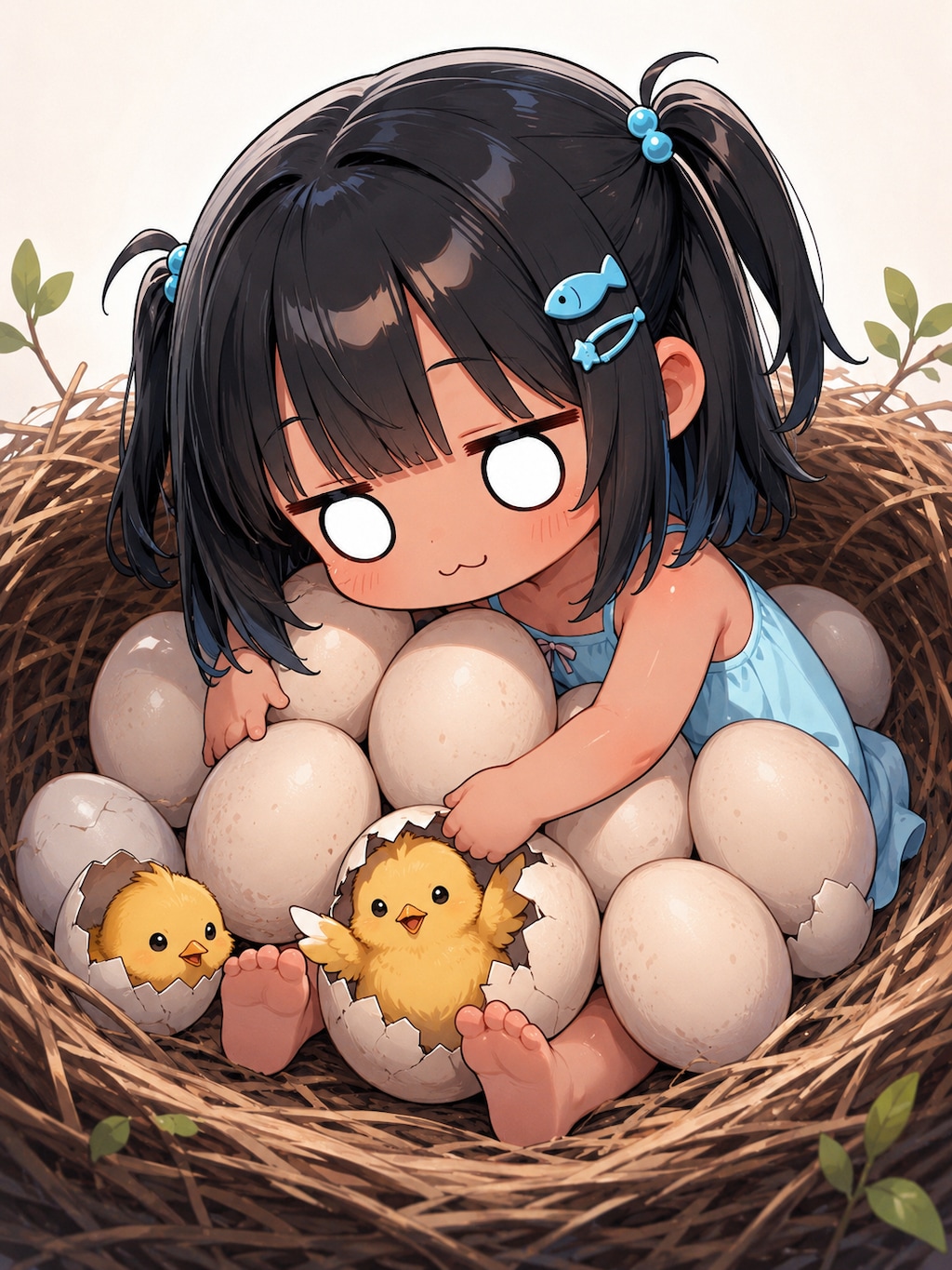 卵を温めるこなつちゃん