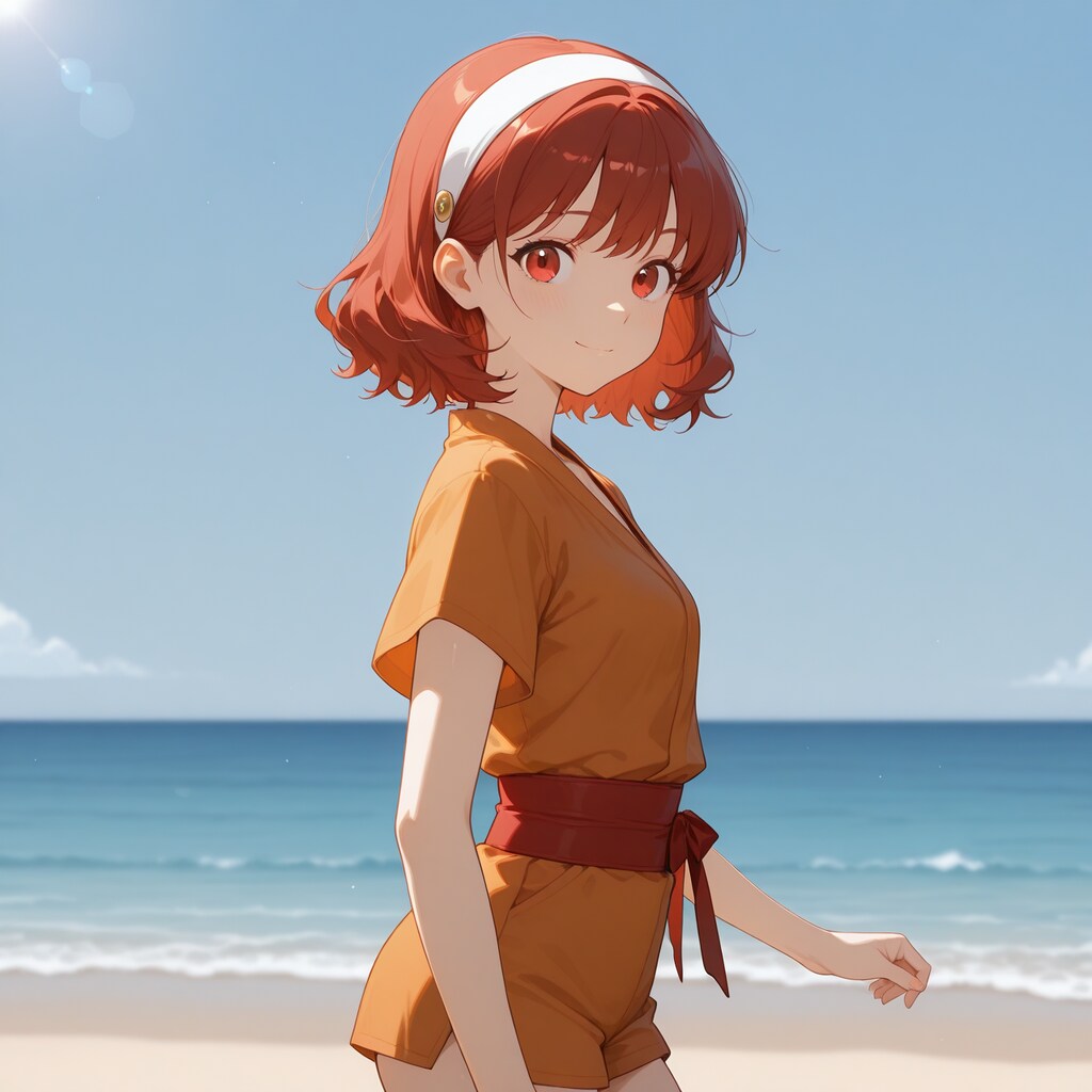 レンちゃんわたしの地元のビーチを散歩