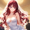 長身美脚赤髪紫目美少女のヴェディングドレス姿💒（数年後） 11枚目