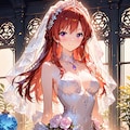 長身美脚赤髪紫目美少女のヴェディングドレス姿💒（数年後） 9枚目