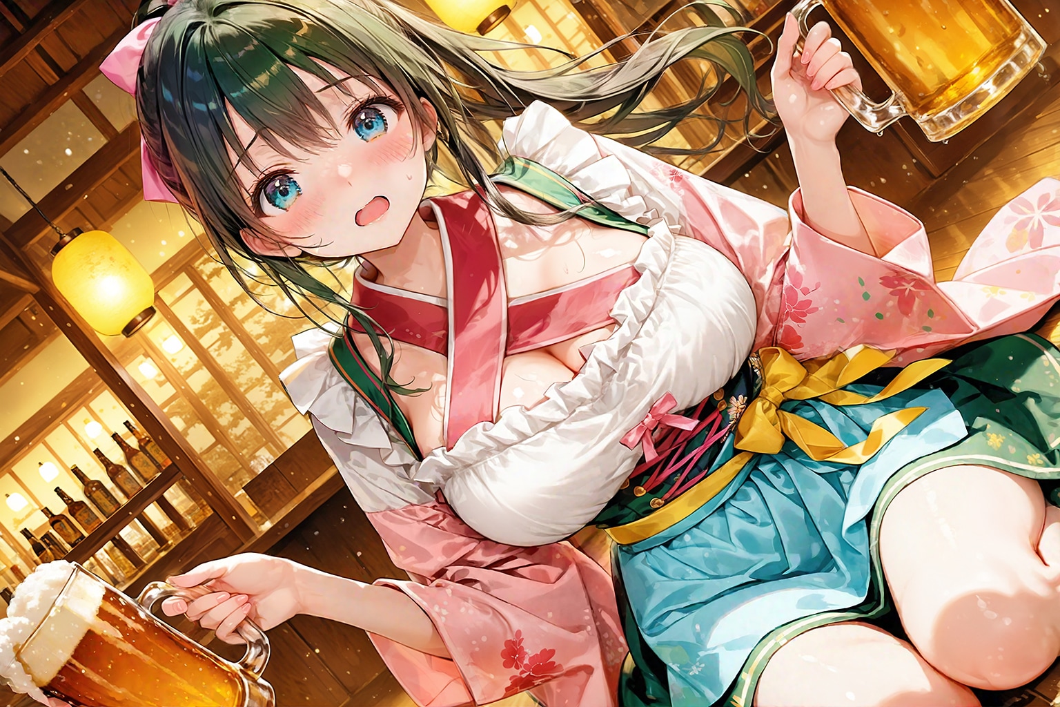 和風ディアンドルの居酒屋さん | の人気AIイラスト・グラビア