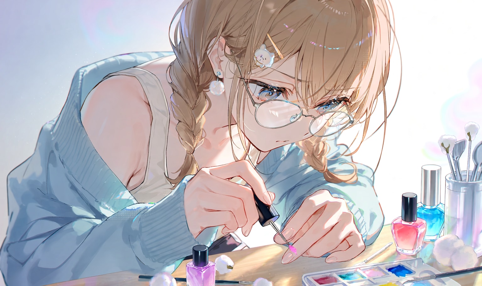 セルフネイル女子。
