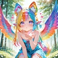 3枚）投げキッスとケモ耳エルフさん 2枚目