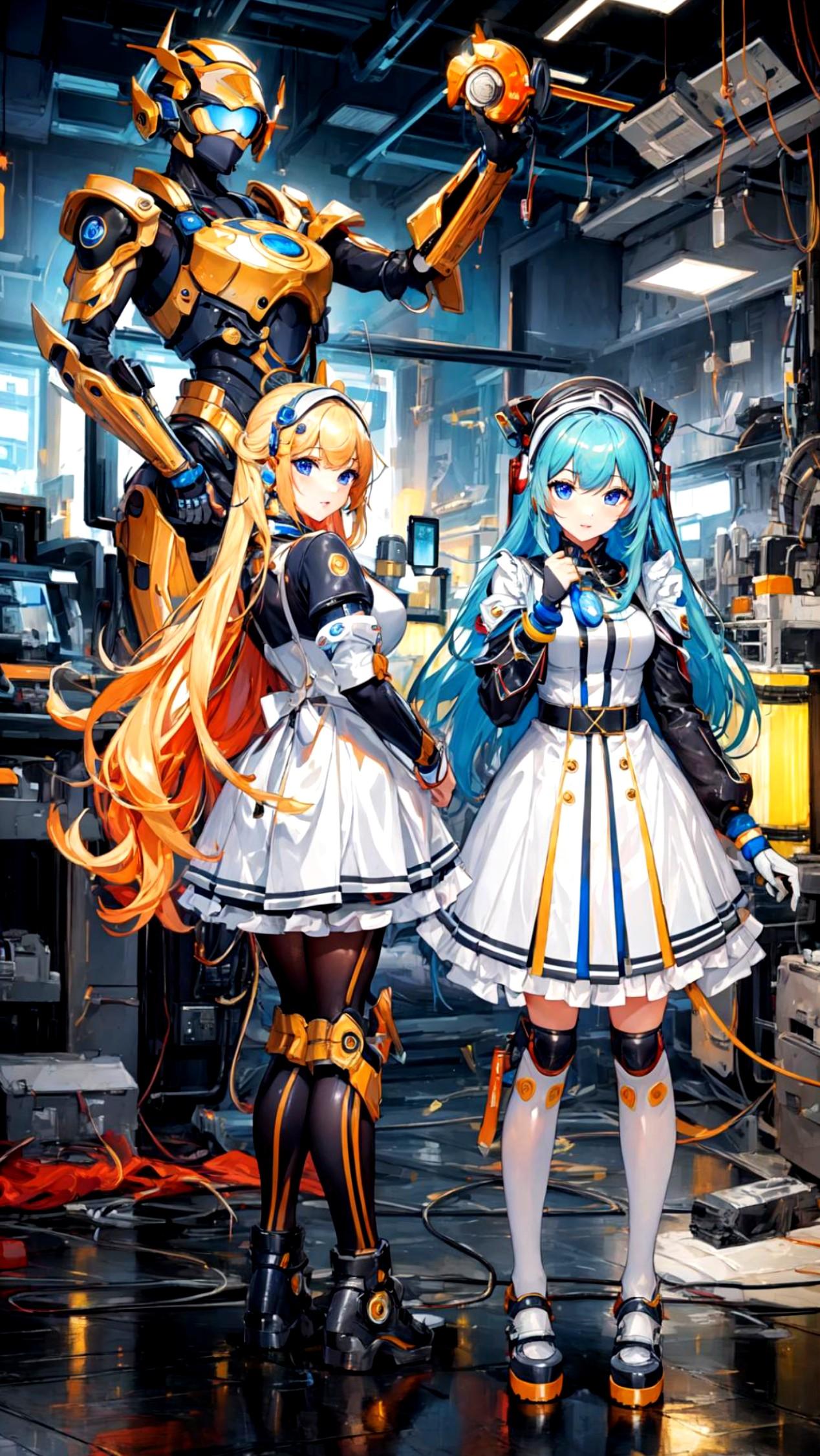 サーバールームを管理するメイドちゃん | の人気AIイラスト・グラビア