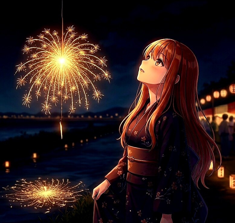 線香花火を　見上げて..... | の人気AIイラスト・グラビア