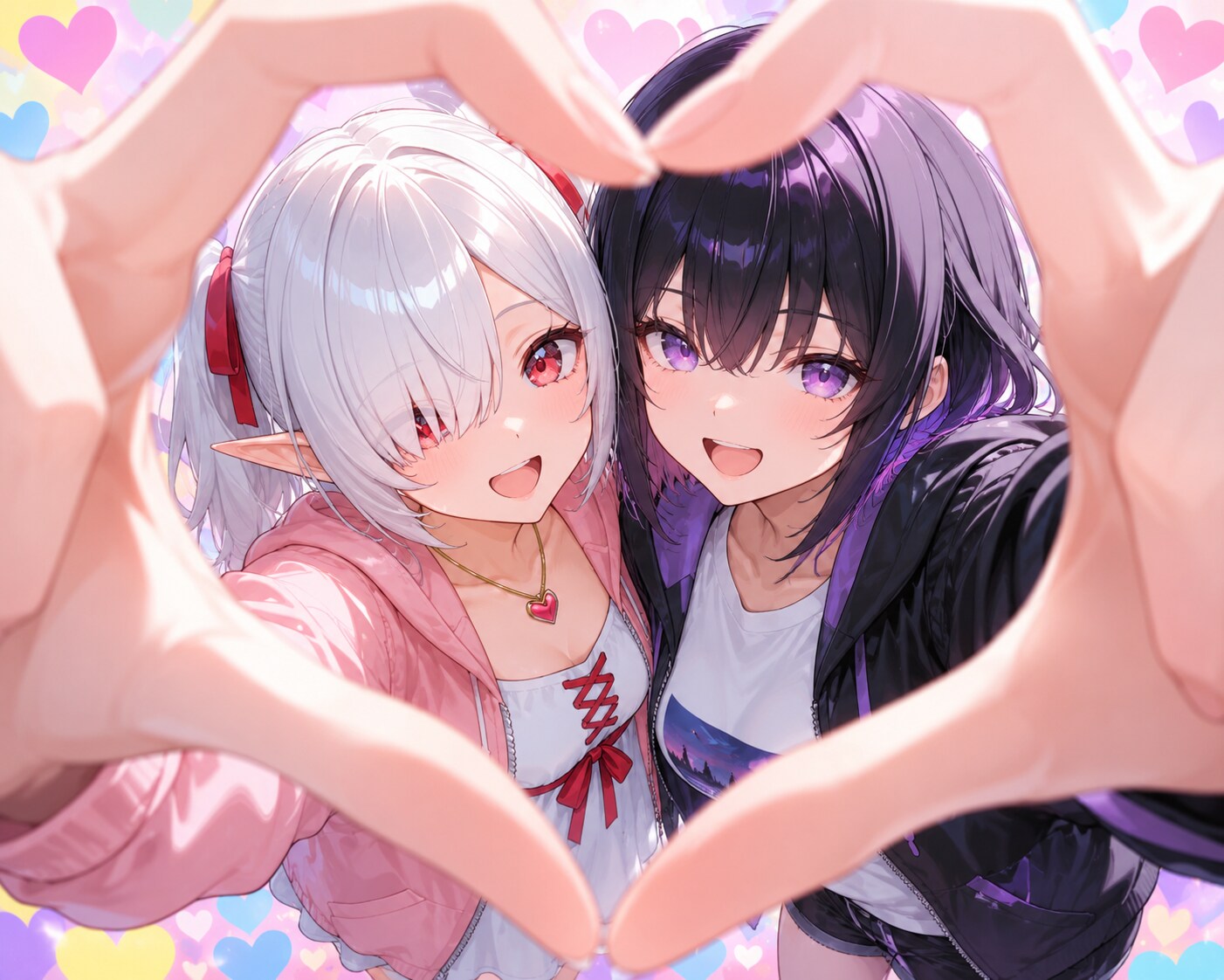 二人でハート