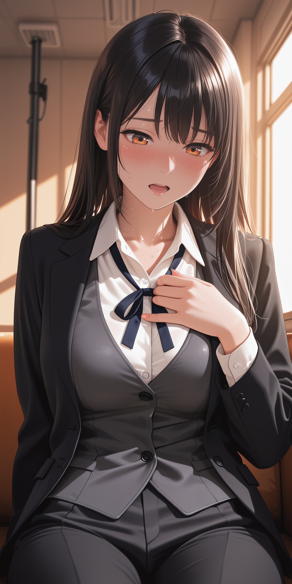 職場受付嬢への告白シーン