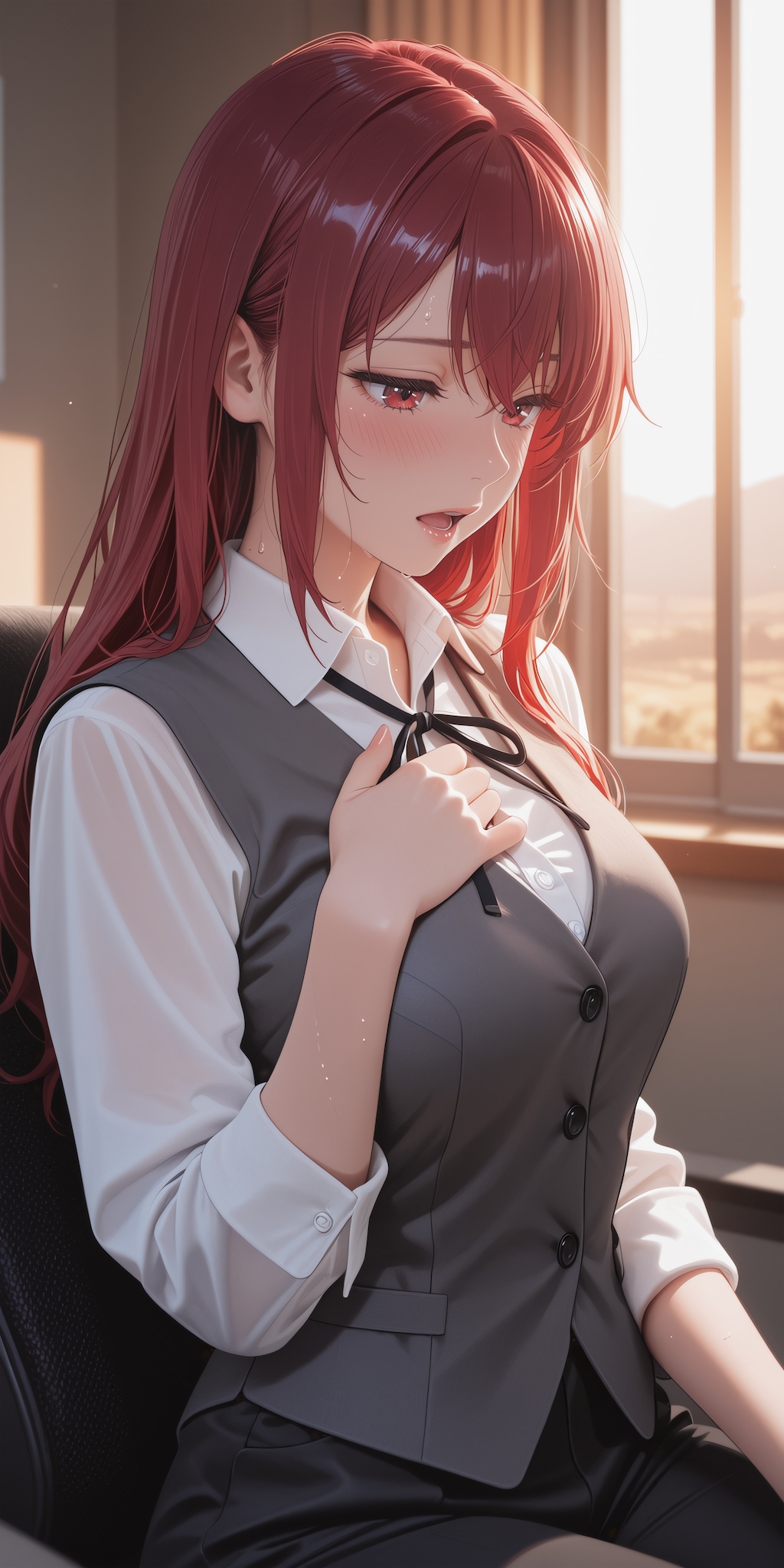 職場受付嬢への告白シーン