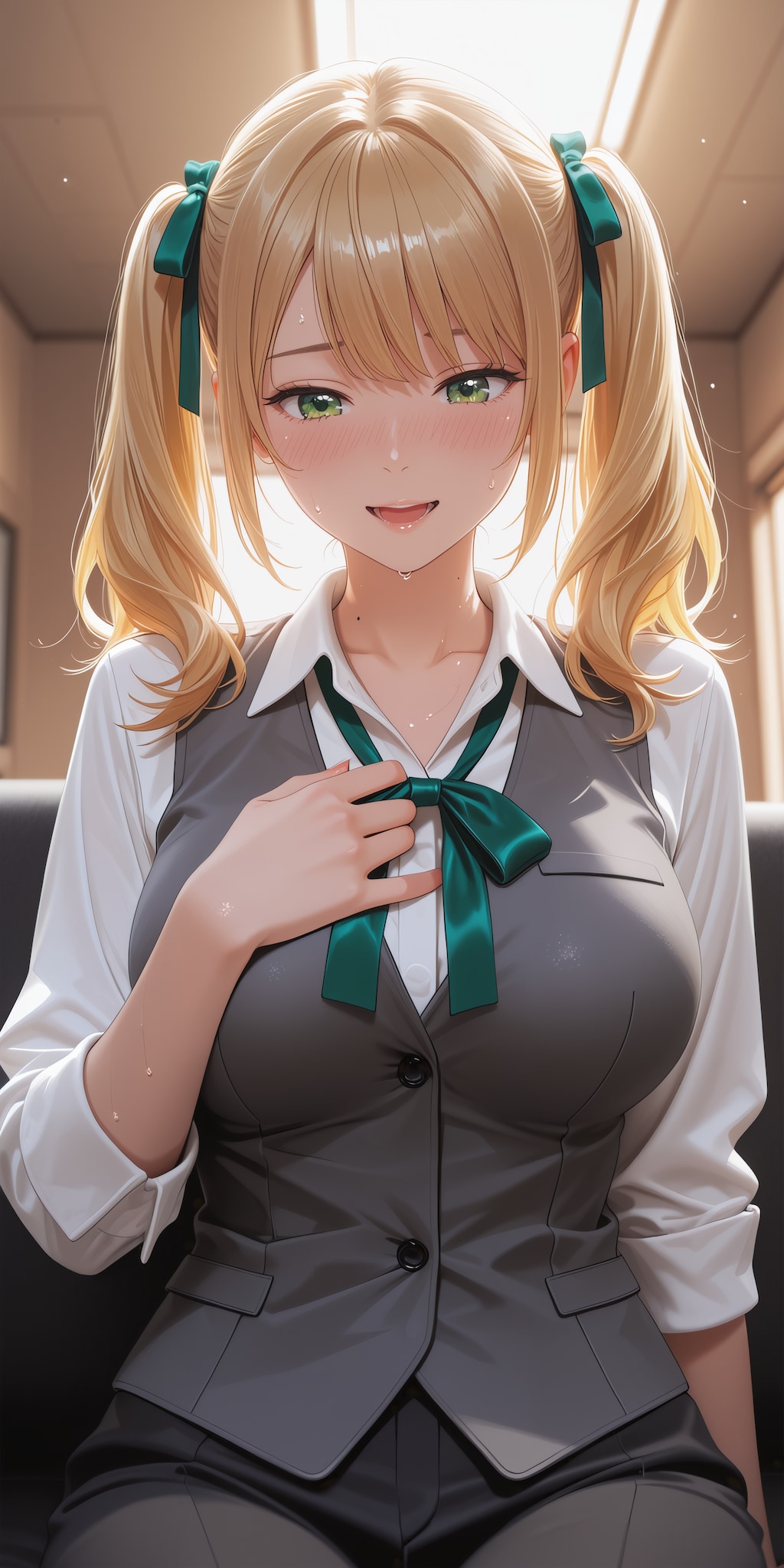 職場受付嬢への告白シーン