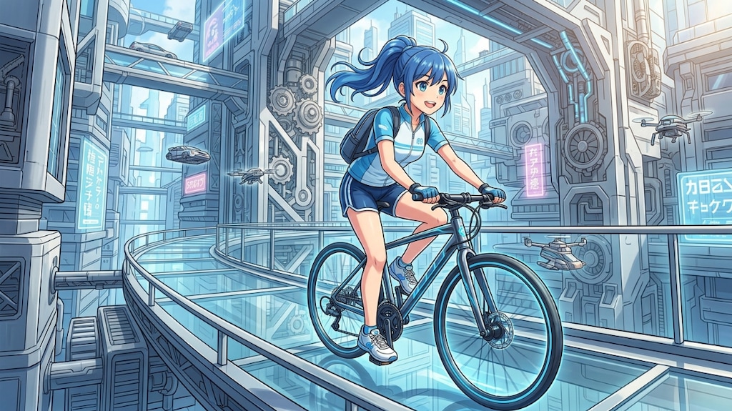 青ぽにちゃん サイクリング_Flow