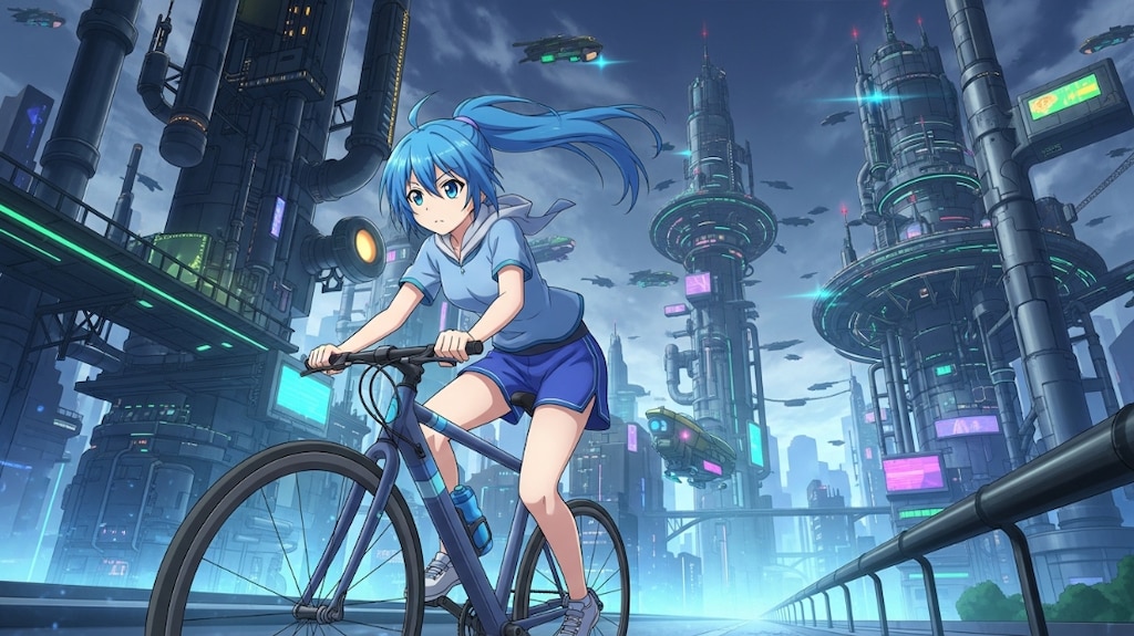 青ぽにちゃん サイクリング_Flow