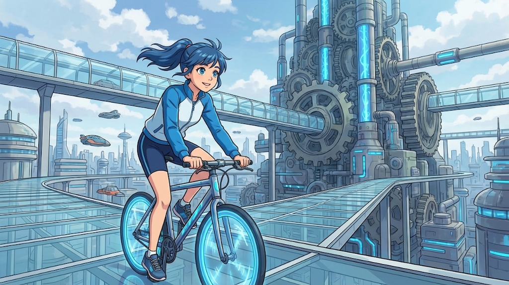 青ぽにちゃん サイクリング_Flow