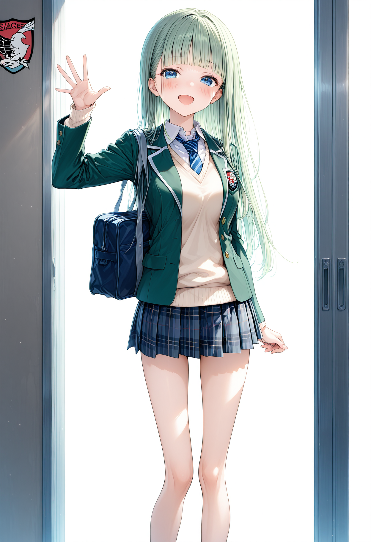緑髪 JK制服 | の人気AIイラスト・グラビア