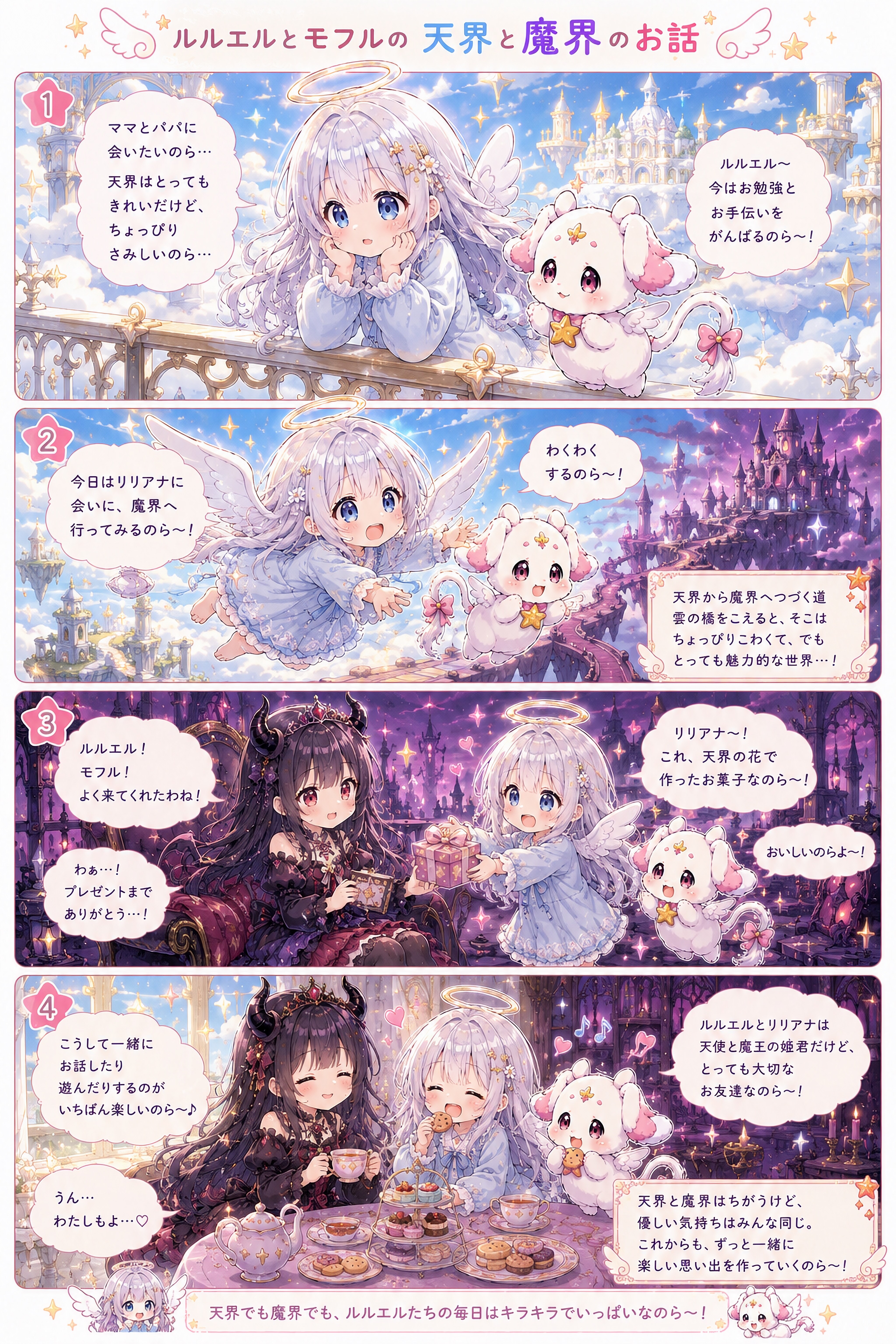 ルルエルとモフルの天界と魔界のお話
