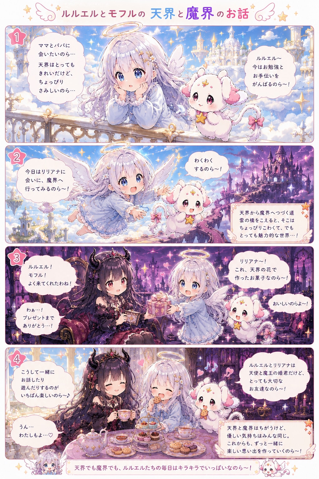 ルルエルとモフルの天界と魔界のお話