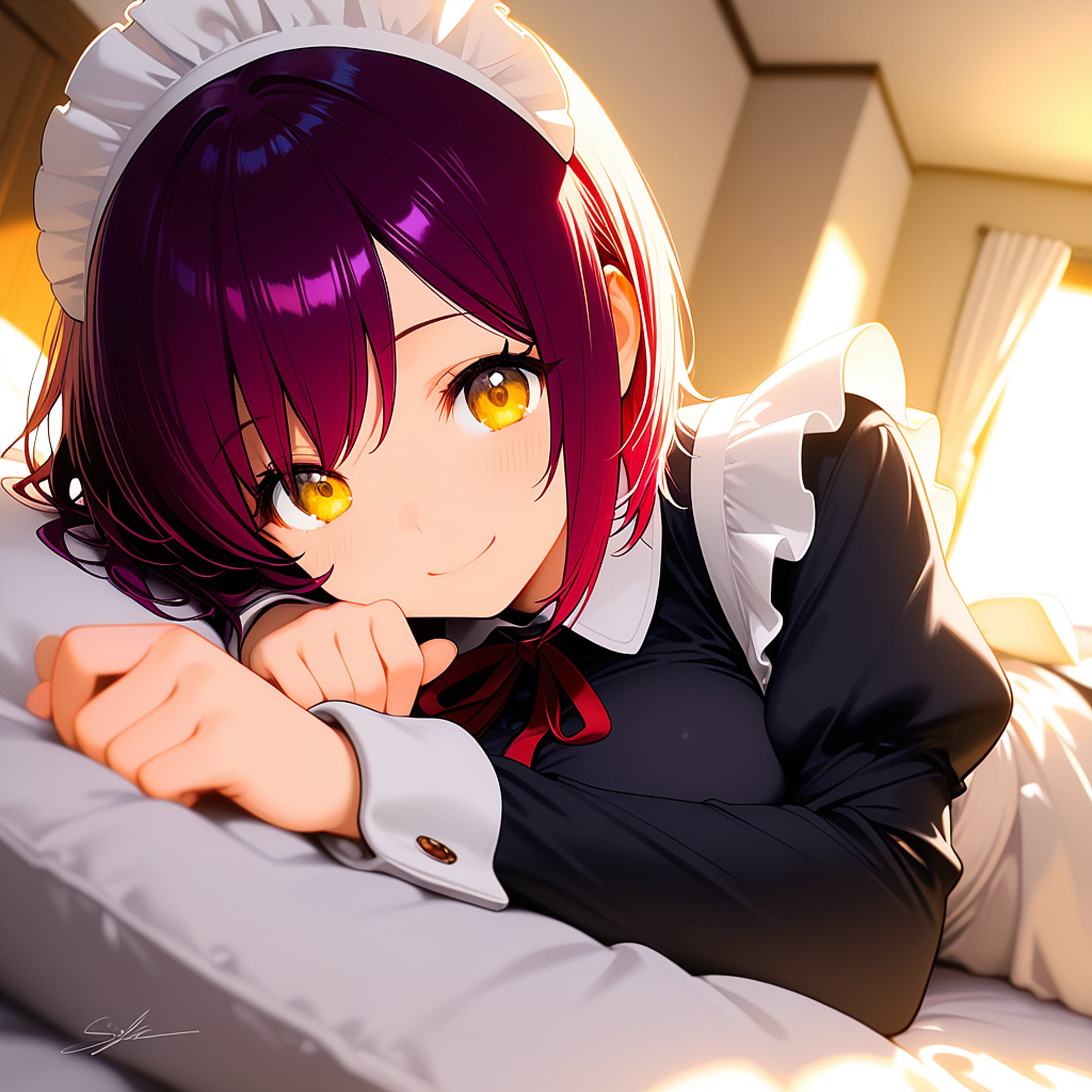 おはようございます（挨拶メイドの芽衣ちゃん） | の人気AIイラスト・グラビア