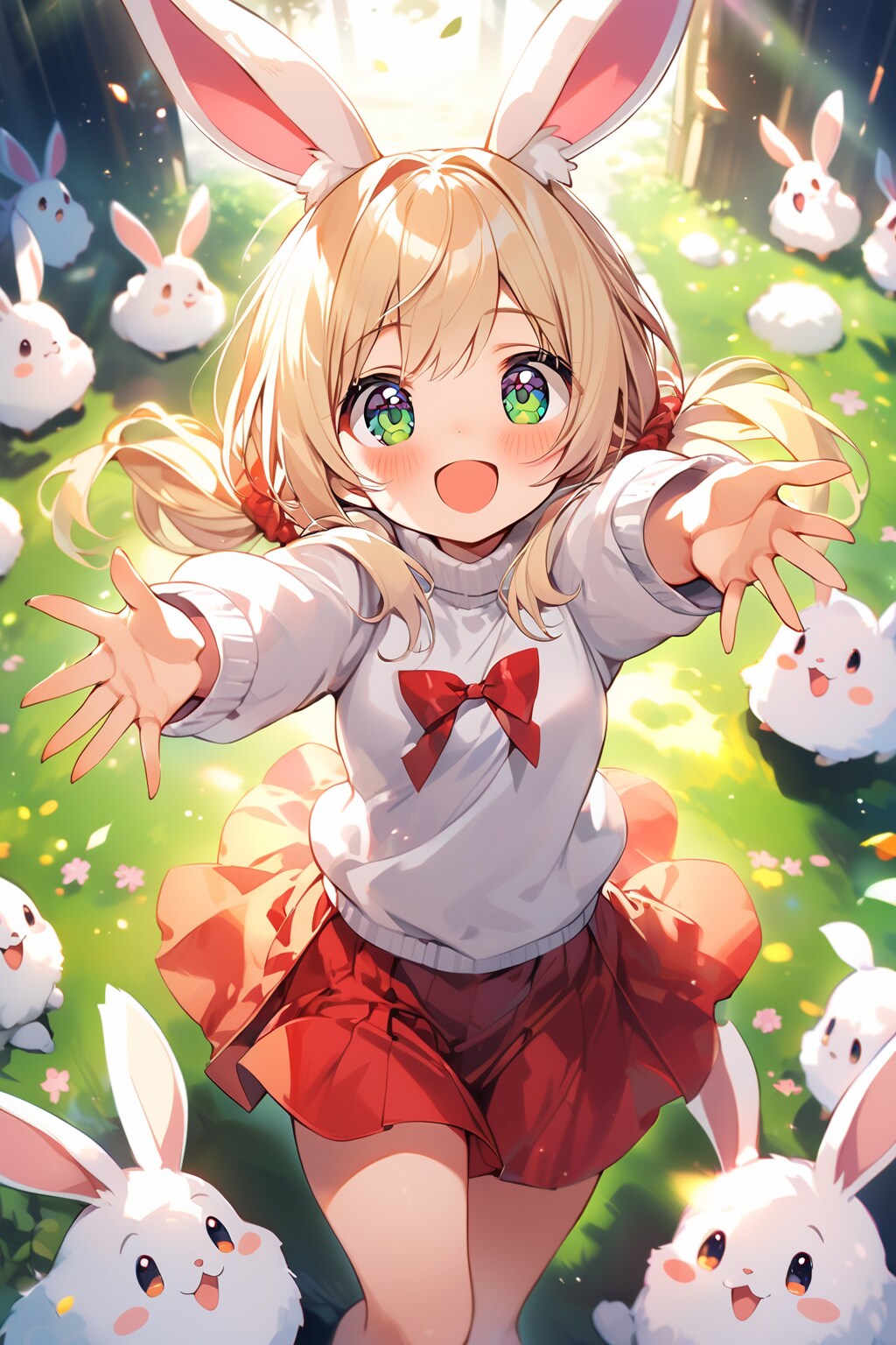 毛玉ウサギと茉莉花ちゃん