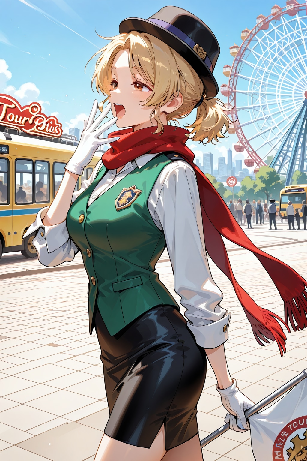 あくびバスガイド | の人気AIイラスト・グラビア