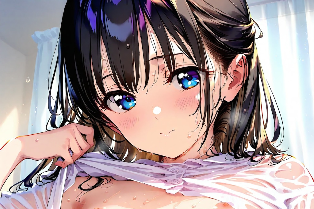 汗で濡れた服を着替える