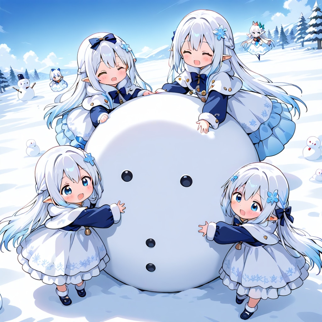 精霊の雪遊び | の人気AIイラスト・グラビア