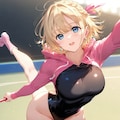 金髪ショート新体操美少女 4枚目
