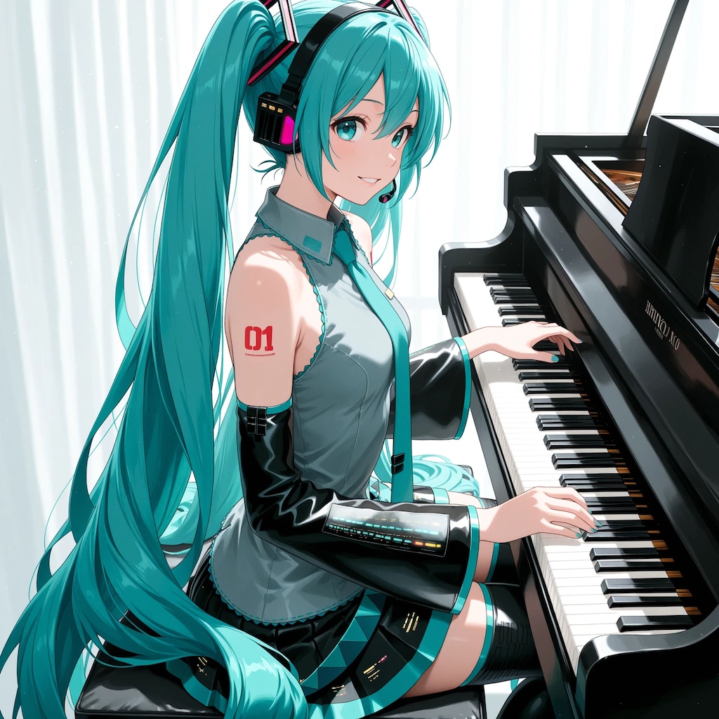 初音ミクとピアノ