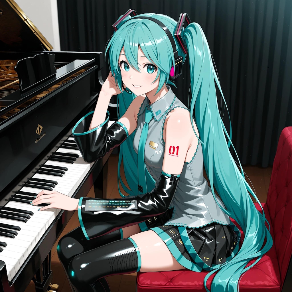 初音ミクとピアノ