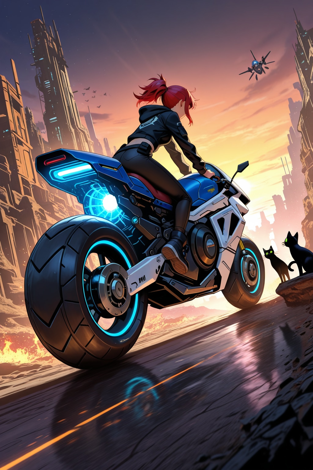バイク好きな魔女 | の人気AIイラスト・グラビア