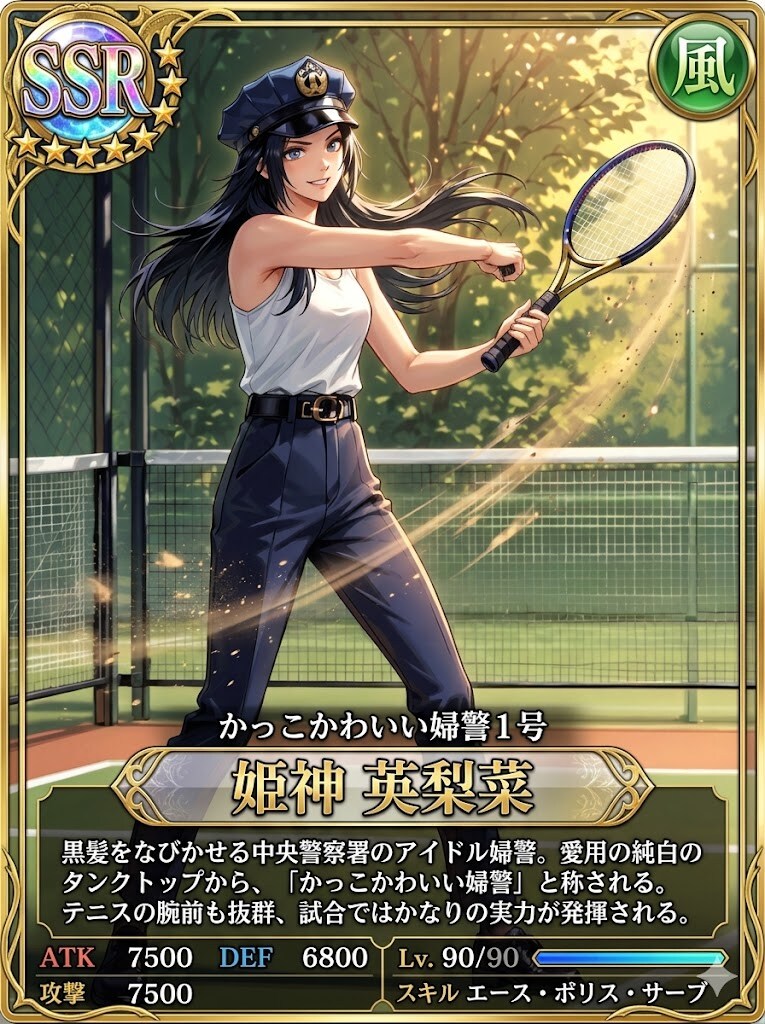 かっこかわいい婦警姫神英梨菜のSSRカード