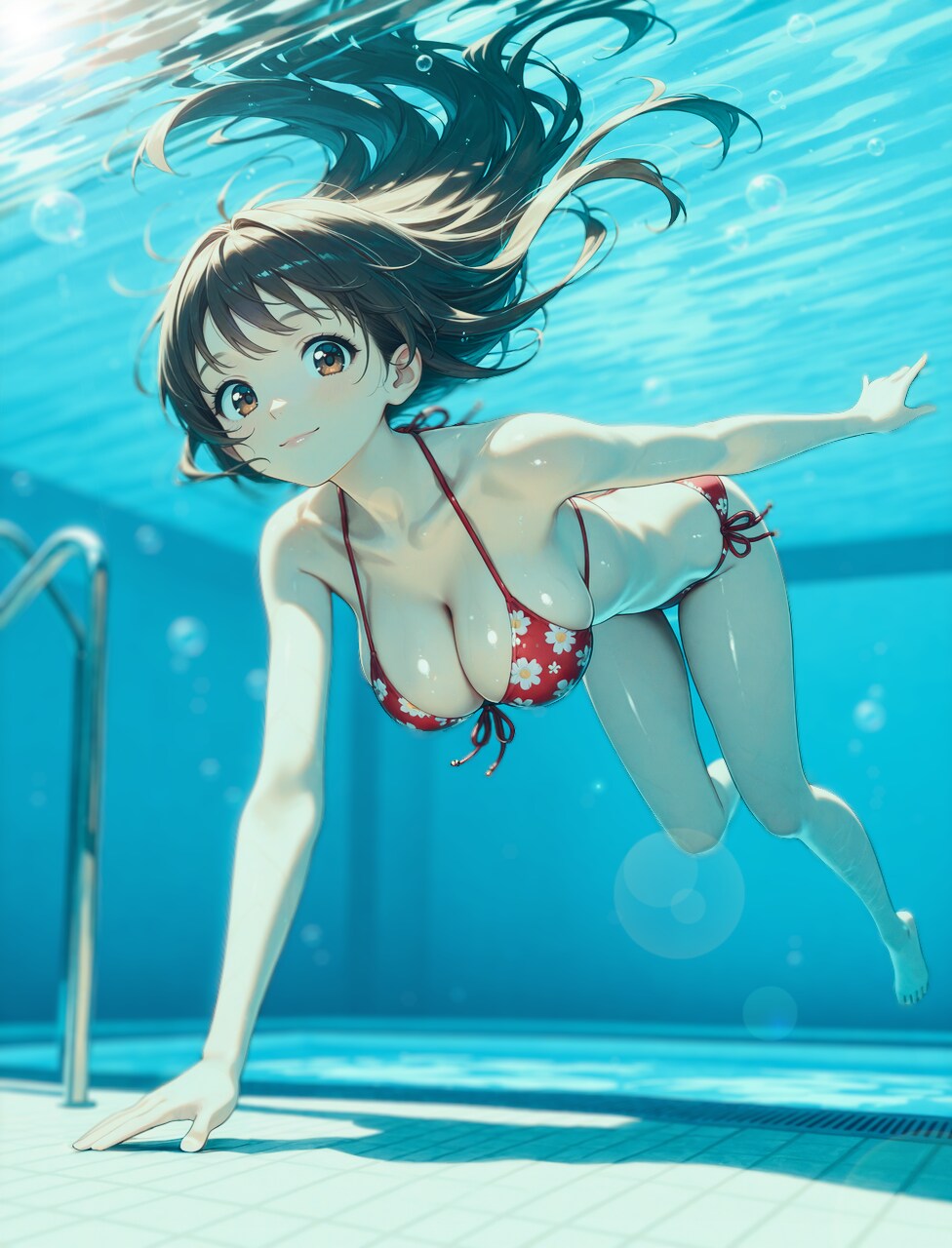 In the pool.