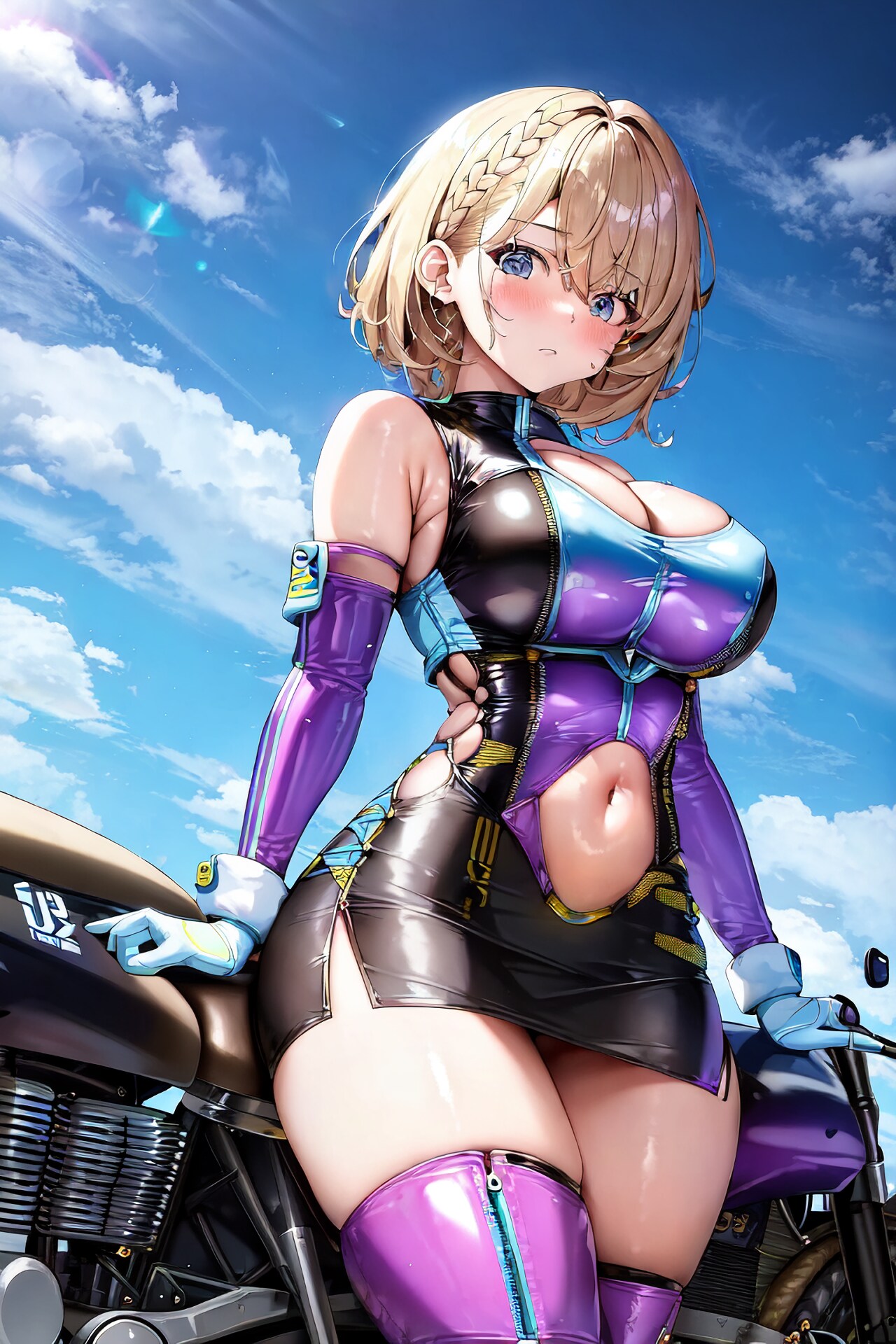 金髪ショートレースクイーンちゃんちょっと恥ずかしそう ほらら試作