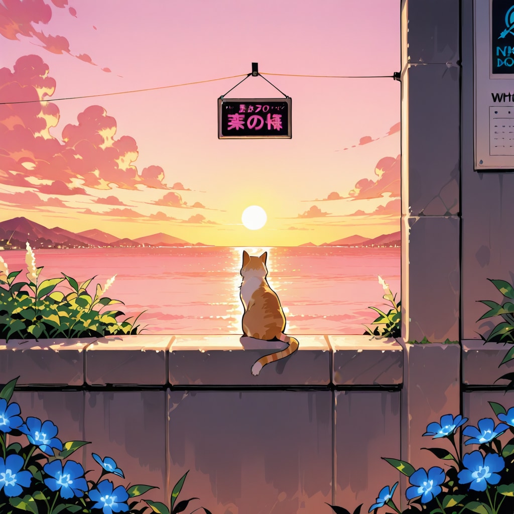 夕日を見ていた猫 | の人気AIイラスト・グラビア