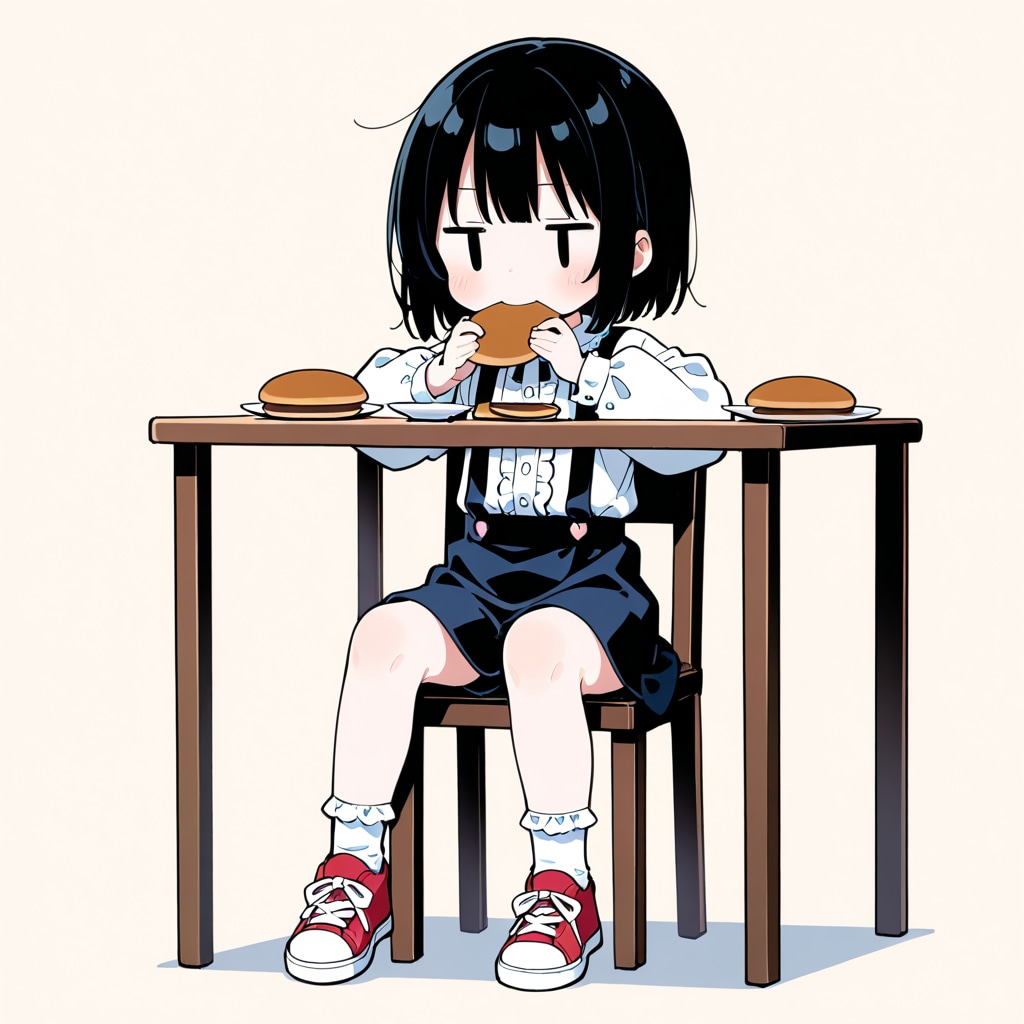 どら焼きを食べる