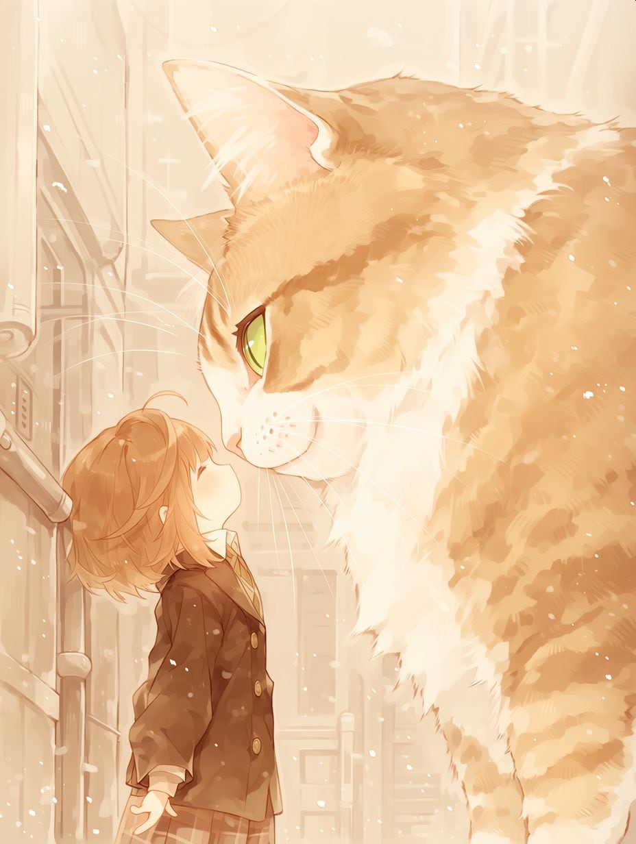 おっきい猫がやってきた！ | の人気AIイラスト・グラビア