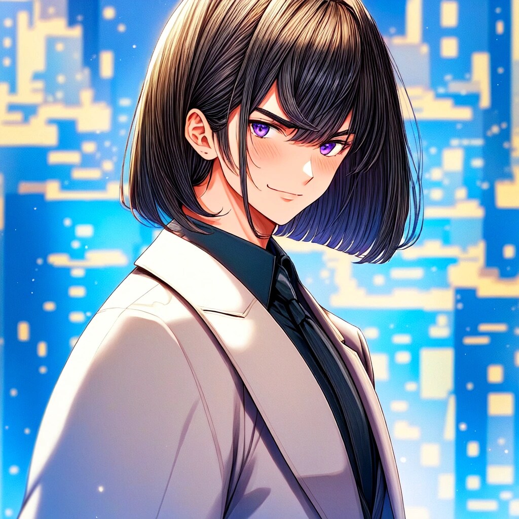 ネクタイな、黒髪おかっぱ男性★(5枚) | の人気AIイラスト・グラビア