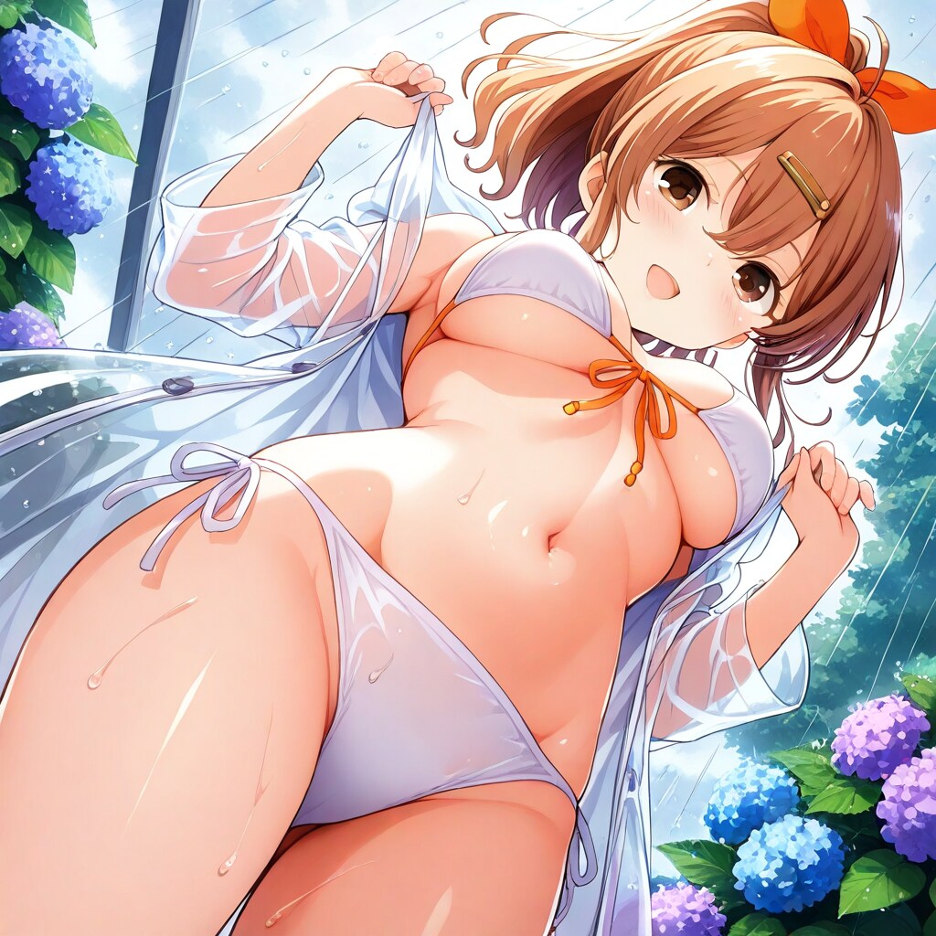 水着と雨合羽とガール達