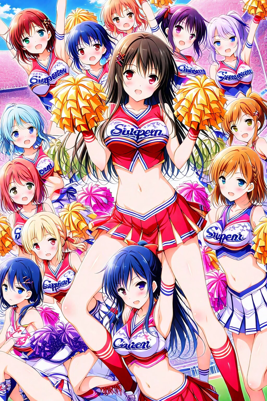 チアガールズ大集合 | の人気AIイラスト・グラビア