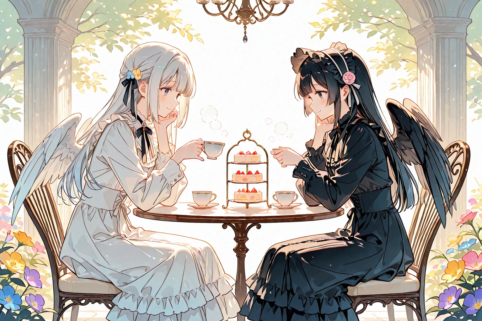 白黒の翼 | の人気AIイラスト・グラビア