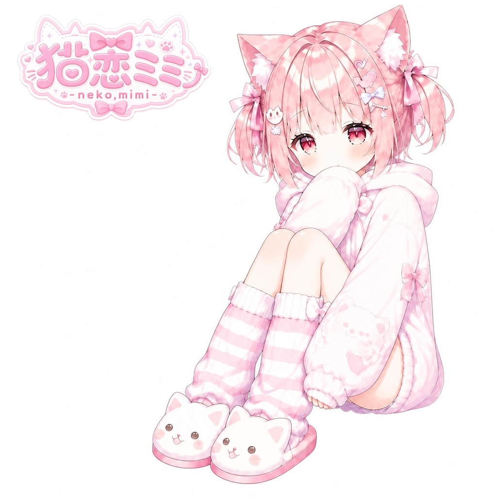 座ってるミミちゃん