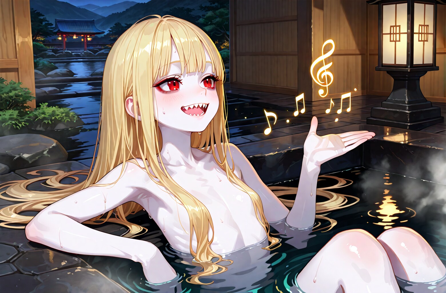 (murky water:2.0),under water,Immersed in water/Floating music,music note,musical note,♪/emaciated