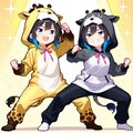 構えるキリン着ぐるみちび子ちゃん 3枚目
