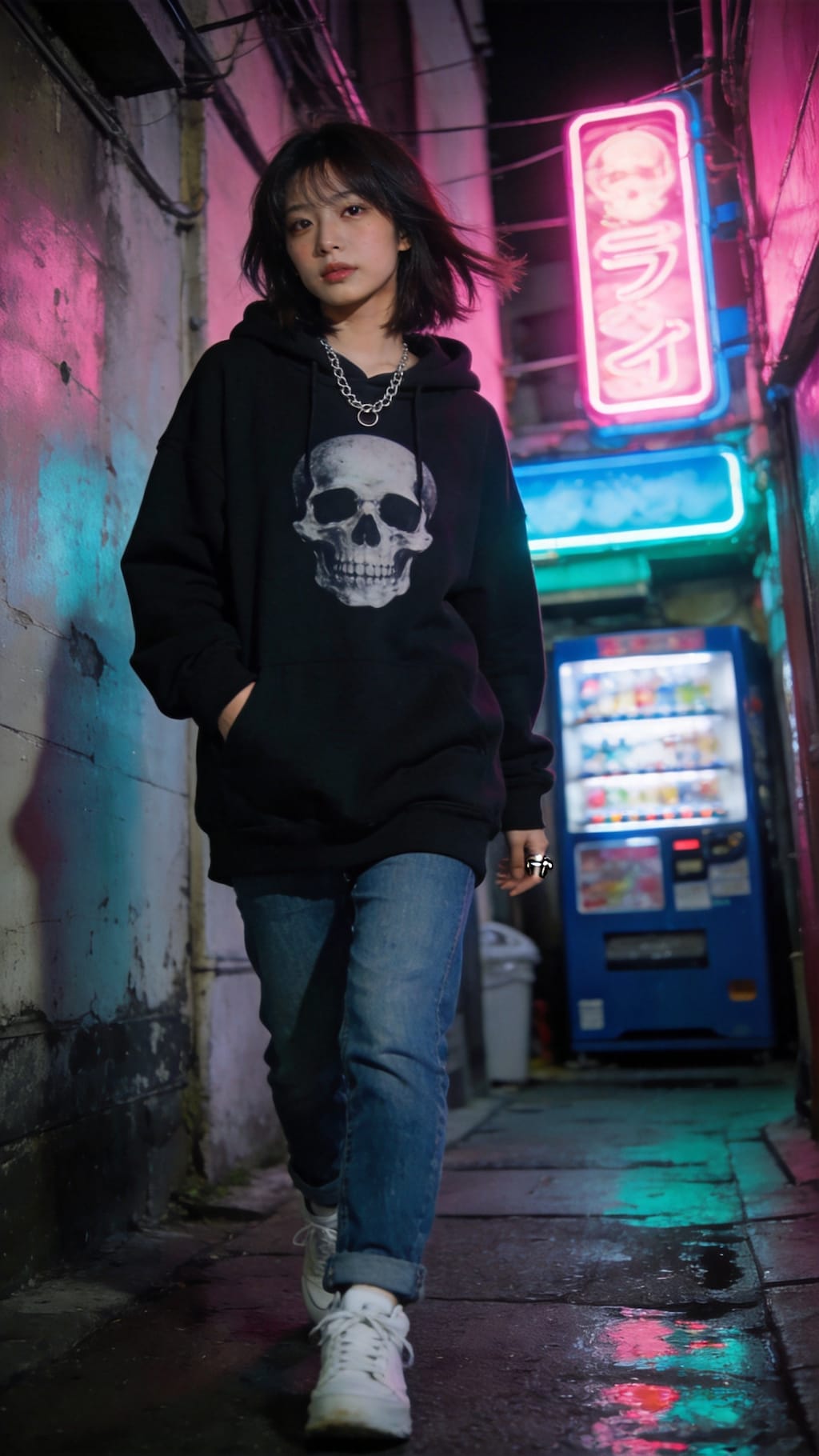 Neon Echoes in the Backstreet